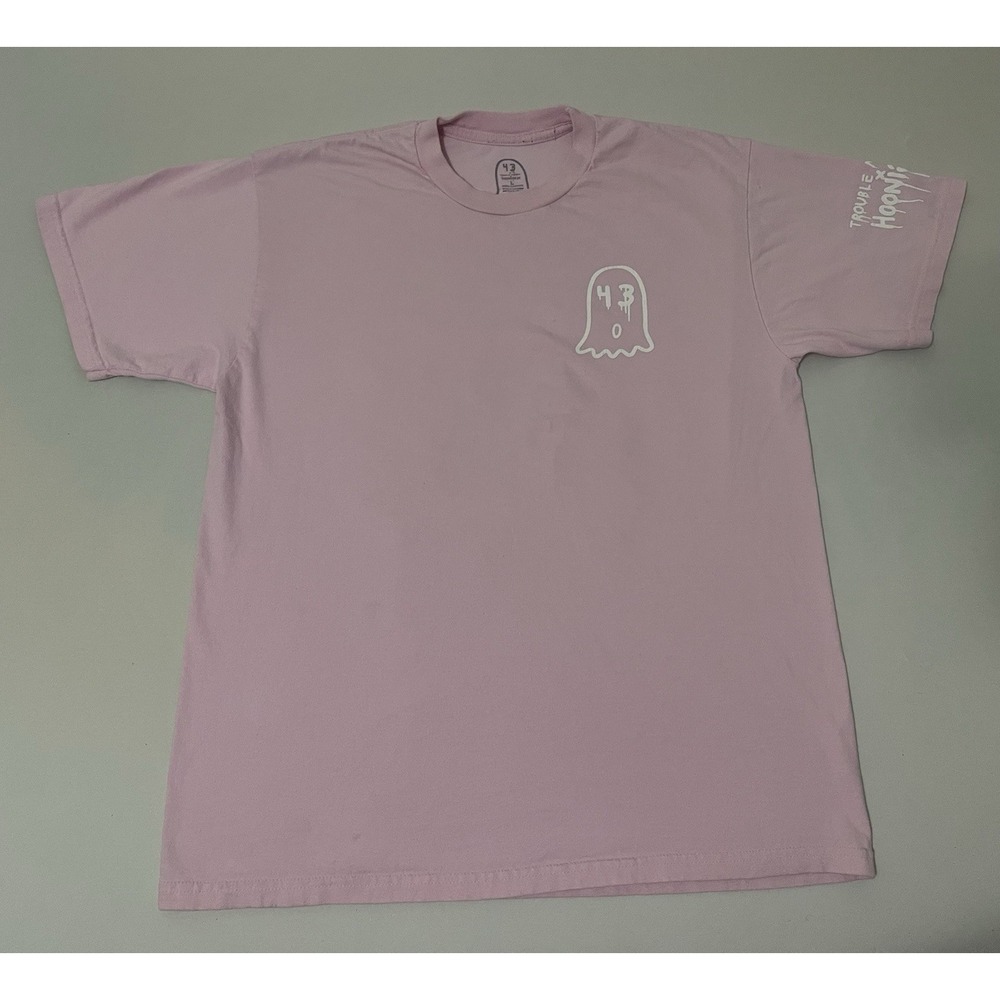 RARE Ken Block x Hoonigan x Trouble Andrew ghost/43 Premium Tee‎ pink Large
